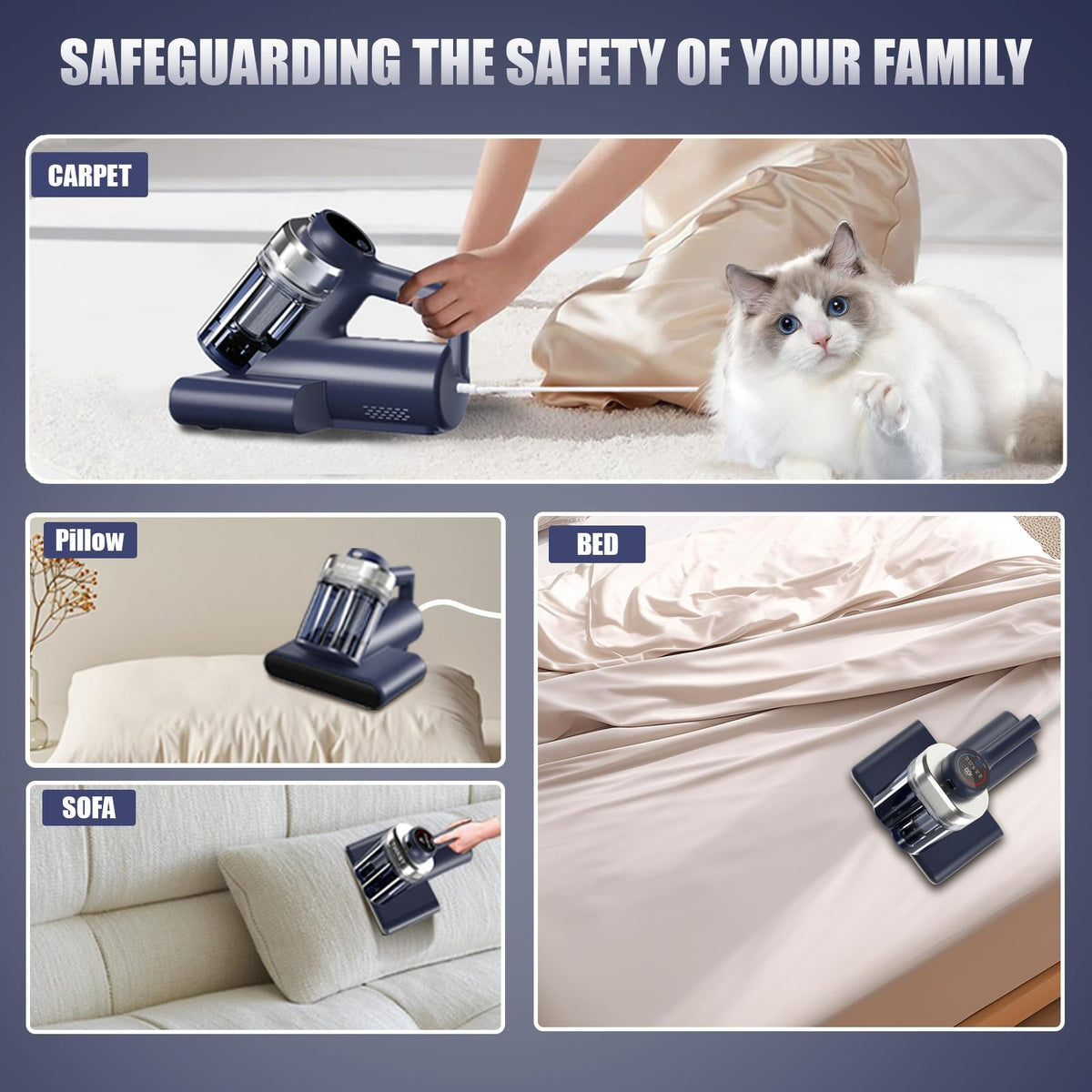 PureNest UV-C Anti-Allergen Mattress & Bed Vacuum